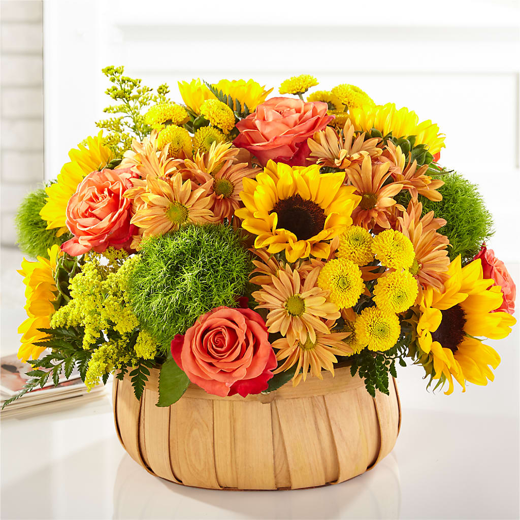 Harvest Sunflower Basket – Bloomsy Flowers And Supply, Clayton NC